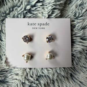 Kate Spade Gold and Pearl Stud Earrings